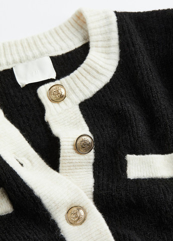 Черно-белый зимний кардиган H&M