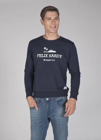 Синій світшот Felix Hardy напис без декору (201478325)