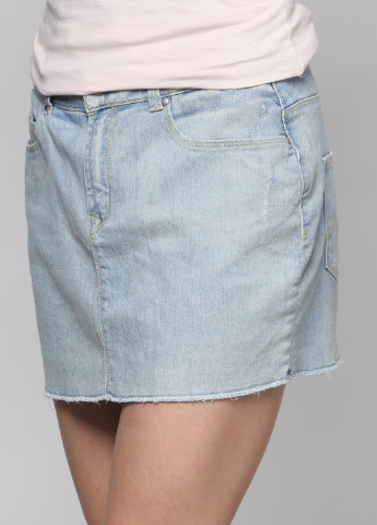 Голубая джинсовая однотонная юбка Roxy мини