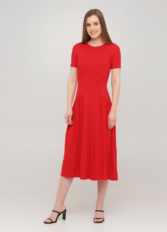 Красное кэжуал платье клеш Lost Ink однотонное