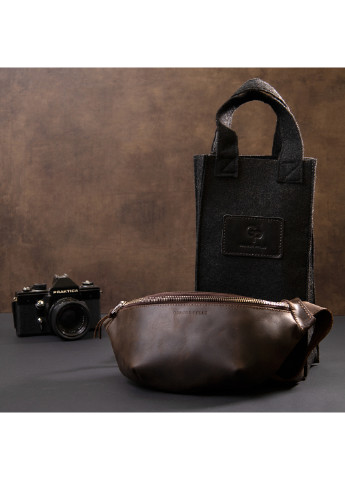 Мужская кожаная бананка 30х13,5х7 см Grande Pelle (253490657)