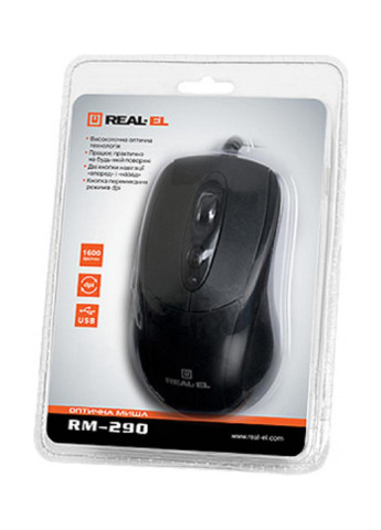 Мышь USB Real-El rm-290 black (134154304)