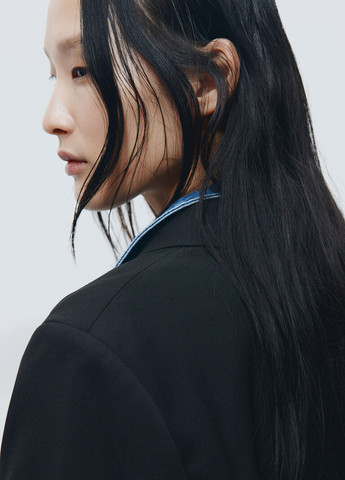 Черный женский жакет H&M однотонный - демисезонный