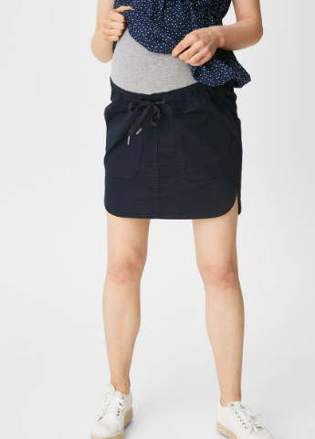 Темно-синяя кэжуал однотонная юбка для беременных C&A