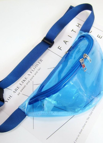 Жіноча літнє прозора бананка "ЛІТО" поясна сумка блакитна синя NoName (251204303)