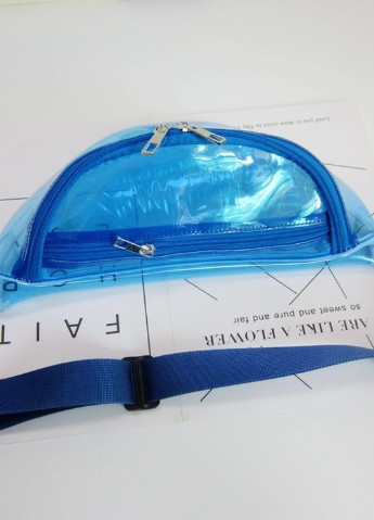 Женская летняя прозрачная бананка "ЛЕТО" поясная сумка голубая синяя NoName (251204303)