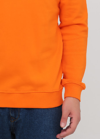 Свитшот Karl Lagerfeld - Прямой крой логотип оранжевый кэжуал футер, хлопок - (253392750)