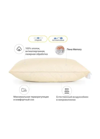 Подушка 1481 Carmela memory effekt Середня 40х60 см (2200001539587) Mirson (254080931)
