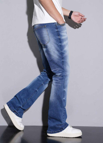 Синие демисезонные прямые джинсы SHEIN