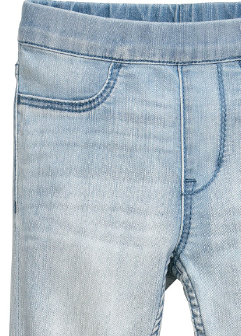 Джеггінси H&M однотонні світло блакитні джинсові бавовна