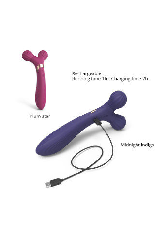 Вибратор-массажер для пар 2 в 1 FIREBALL - MIDNIGHT INDIGO Love To Love (254734173)