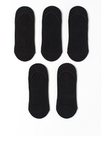 Подследники (5 пар) H&M без уплотненного носка однотонные чёрные повседневные