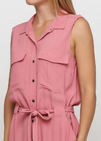Розовое кэжуал платье рубашка H&M однотонное