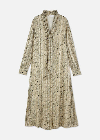 Бежевое кэжуал платье а-силуэт Primark змеиный