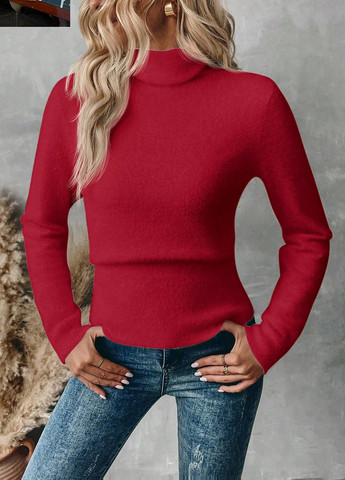 Темно-вишневый демисезонный джемпер джемпер SHEIN