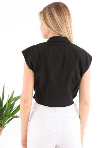 Черная кэжуал рубашка однотонная MDG