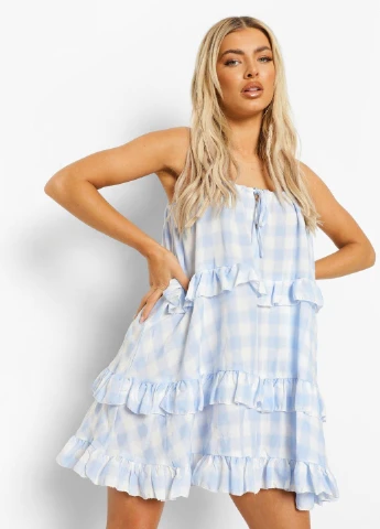 Голубое платье Boohoo