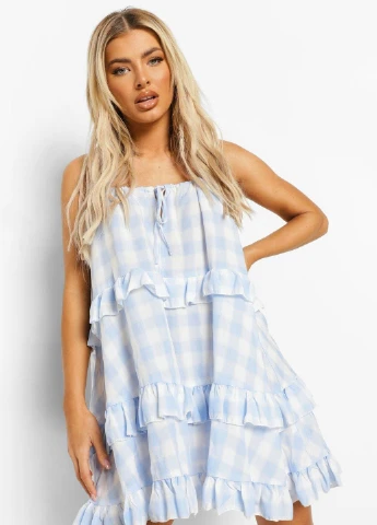 Голубое платье Boohoo