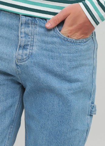 Голубые демисезонные зауженные джинсы Primark