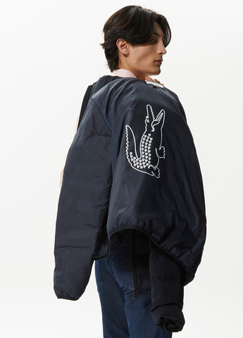 Темно-синяя демисезонная куртка Lacoste