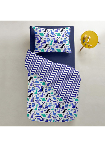 Простыни полуторные набор DARK BLUE / ZIGZAG BLUE GREY 155х240 см (2 шт) Cosas (250459895)