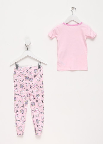 Розовая всесезон пижама (футболка, брюки) футболка + брюки Place