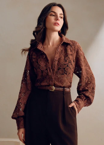 Коричневая блуза SHEIN