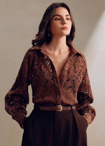 Коричневая блуза SHEIN