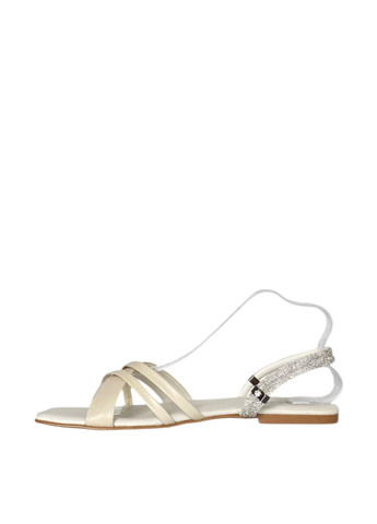 Бежевые босоножки Anri de Collo без застежки с камнями