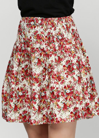 Молочная кэжуал цветочной расцветки юбка Bangkok Look мини