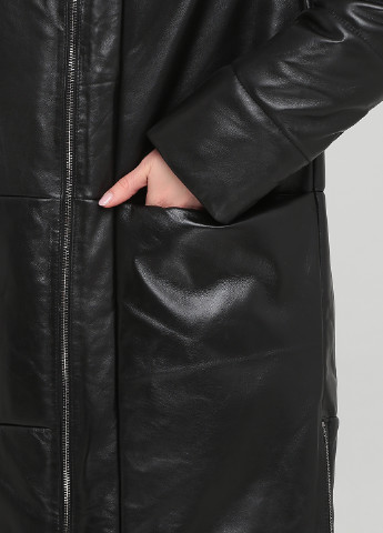 Черная зимняя куртка кожаная Pasado