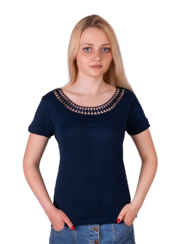 Темно-синяя всесезон футболка женская Наталюкс 21-2304