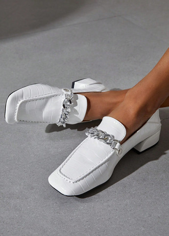 SHEIN Туфлі лофери білий з штучна шкіра, китай — демісезон (316474809)