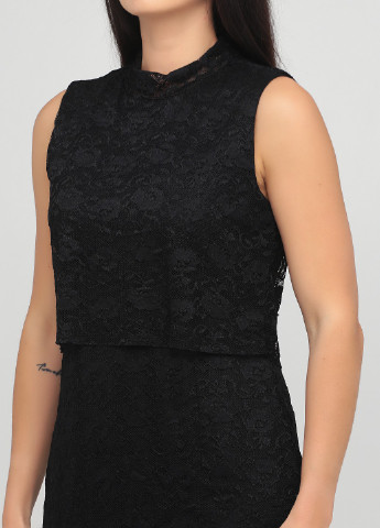 Черное коктейльное платье футляр Mela London однотонное