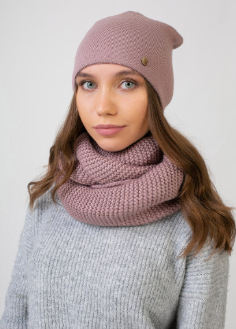 Теплий зимовий комплект (шапка, шарф-снуд) на флісовій підкладці 660495 DeMari 45 демари (239417830)