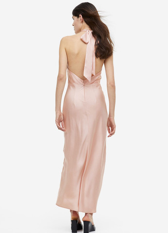 Рожева коктейльна сукня з відкритою спиною H&M однотонна