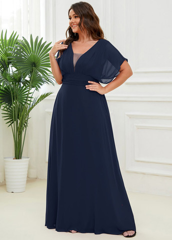 Темно-синя святковий сукня в стилі армпір SHEIN однотонна