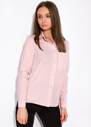 Розовая кэжуал рубашка однотонная Time of Style
