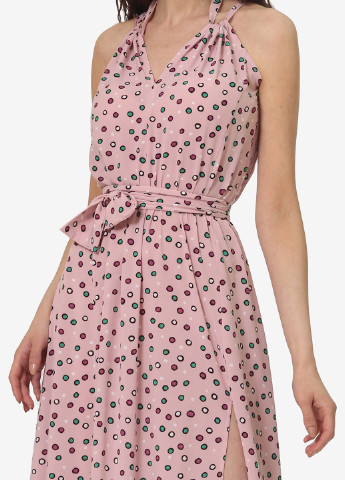 Розовое кэжуал платье клеш Lila Kass с абстрактным узором