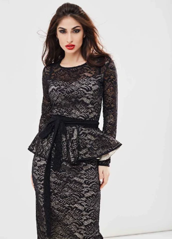 Чорна коктейльна сукня New Style однотонна