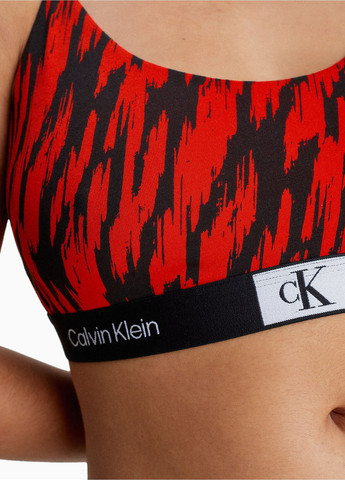 Красный топ бюстгальтер Calvin Klein без косточек трикотаж, хлопок