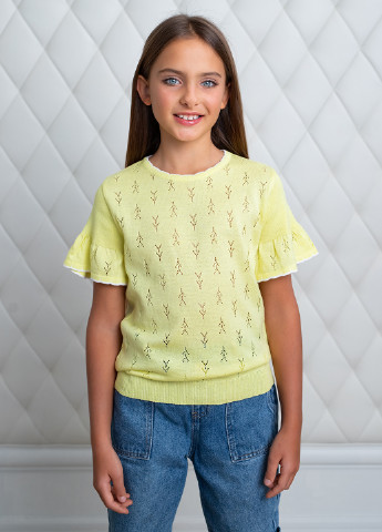 Желтая однотонная блузка Top Hat Kids демисезонная