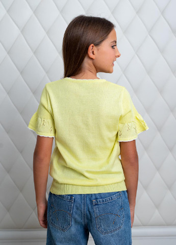 Желтая однотонная блузка Top Hat Kids демисезонная