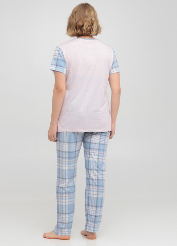 Блакитна всесезон піжама (футболка, штани) футболка + штани Cotpark