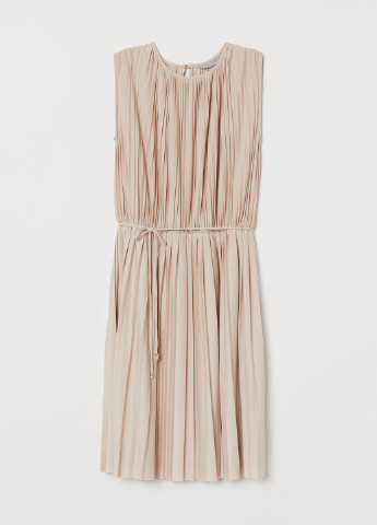 Пудрова кежуал плаття, сукня плісована H&M однотонна