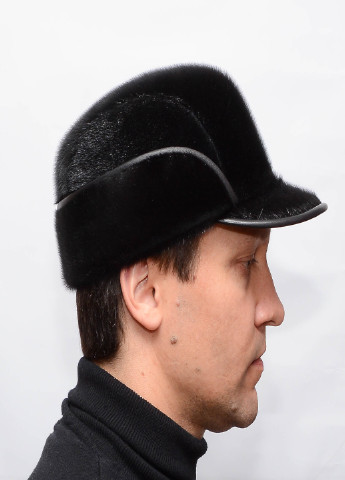 Чоловіча хутряна шапка з хутра нерпи Меховой Стиль жокейка с отворотом (199429224)