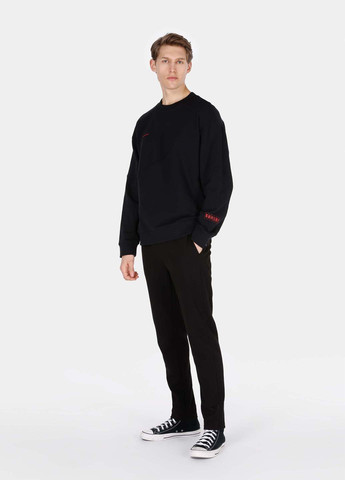 Черный свитшот Colin's однотонный нашивки (336337424)