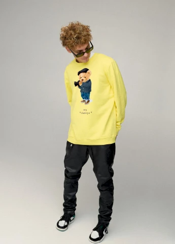 Жовтий світшот чоловічий oversize /no flis/ YAPPI (252259065)