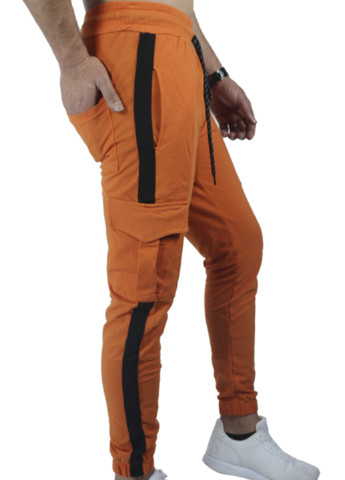 Оранжевые спортивные демисезонные карго брюки Fiyasko Fashion