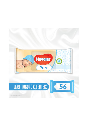 Влажные салфетки Pure (56 шт.) Huggies (132308388)